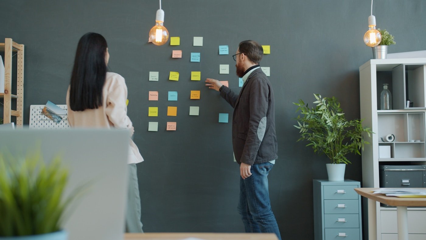 Startup founders planning together